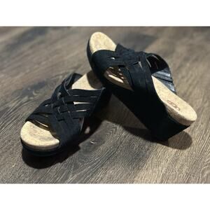 UGG 1019976 LILAH BLACK SUEDE Wedge SANDALS Women’s 7